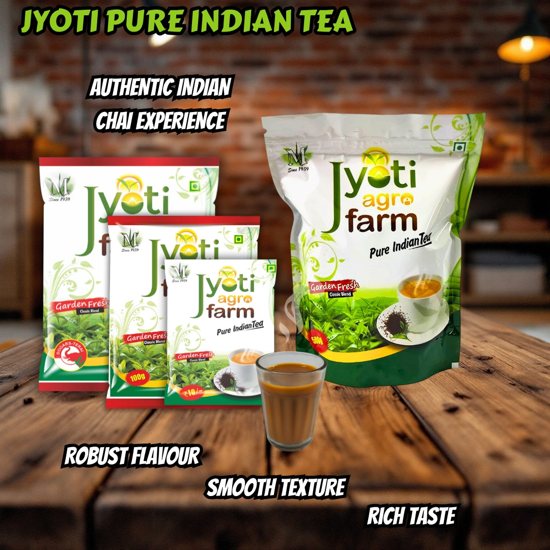 ₹10/- packs x 300 pieces | Jyoti Pure Indian Tea ₹10/- packs | For Retailers and Wholesalers | Net Wt. 8.1 kg