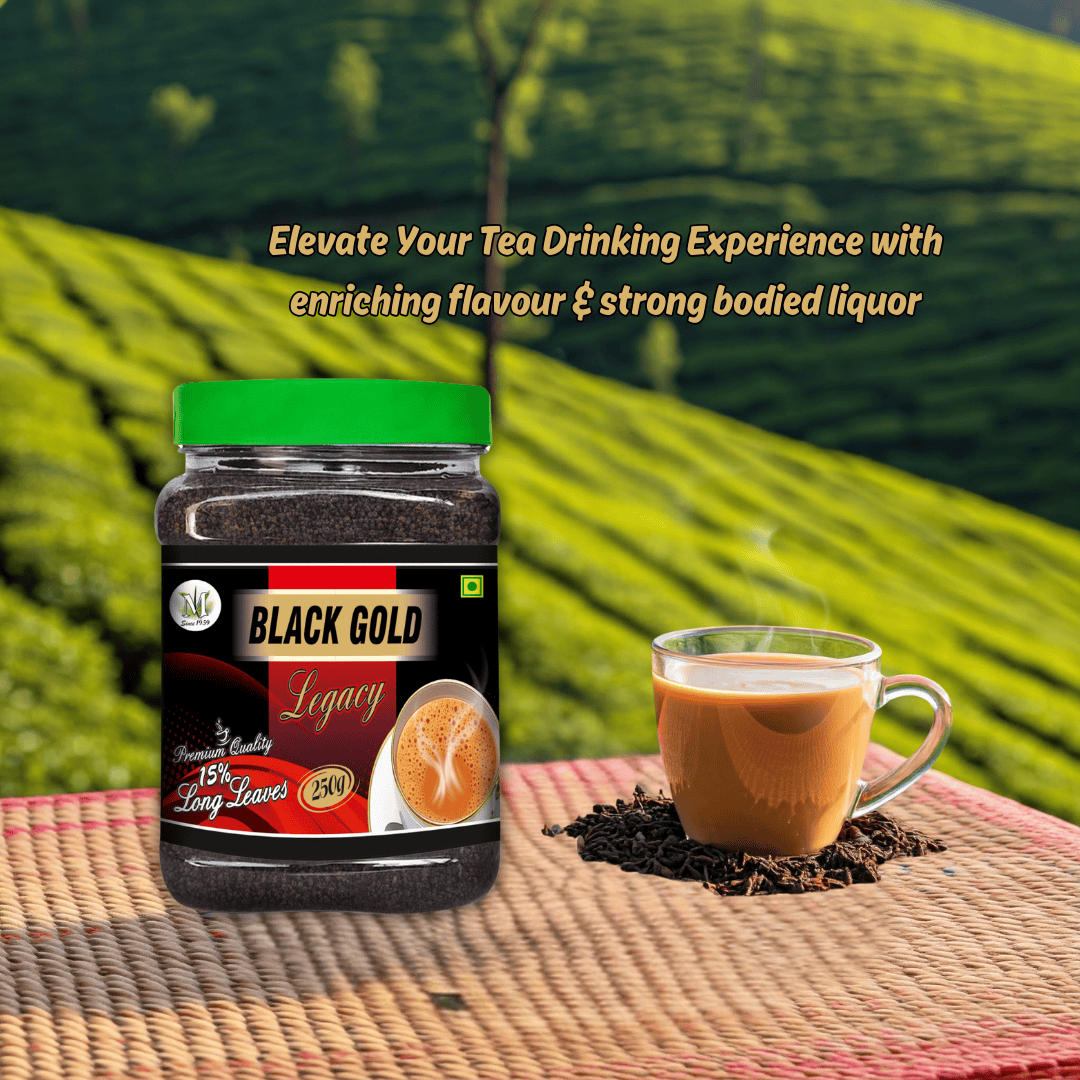 BlackGold Legacy 250g Premium Chai with 15% Long Leaves | Pack of 42 pieces | For Retailers and Wholesalers | Net Wt. 12kg