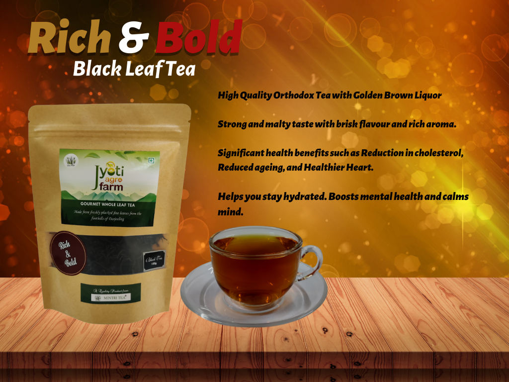 MINTRI TEA Premium Orthodox English Black Tea Combo | From the Foothills of Darjeeling | Roasted, Smooth Sunkissed, Rich&Bold | Jyoti Agro Farm 100g packs (3 packs)