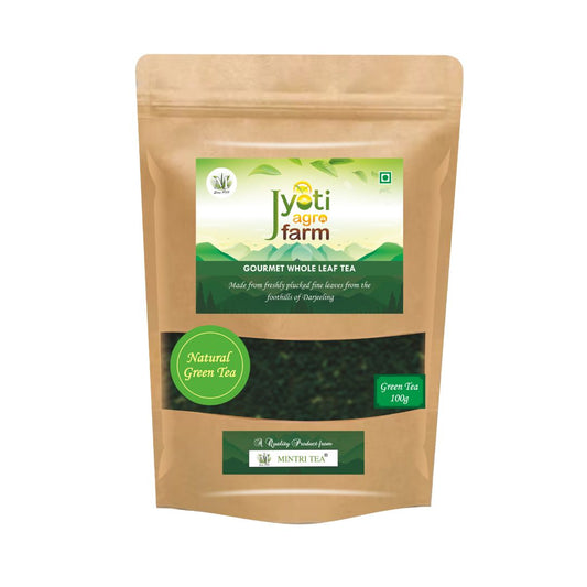 Jyoti Agro Farm Natural Green Tea 100g loose leaf pouch by Mintri Tea
