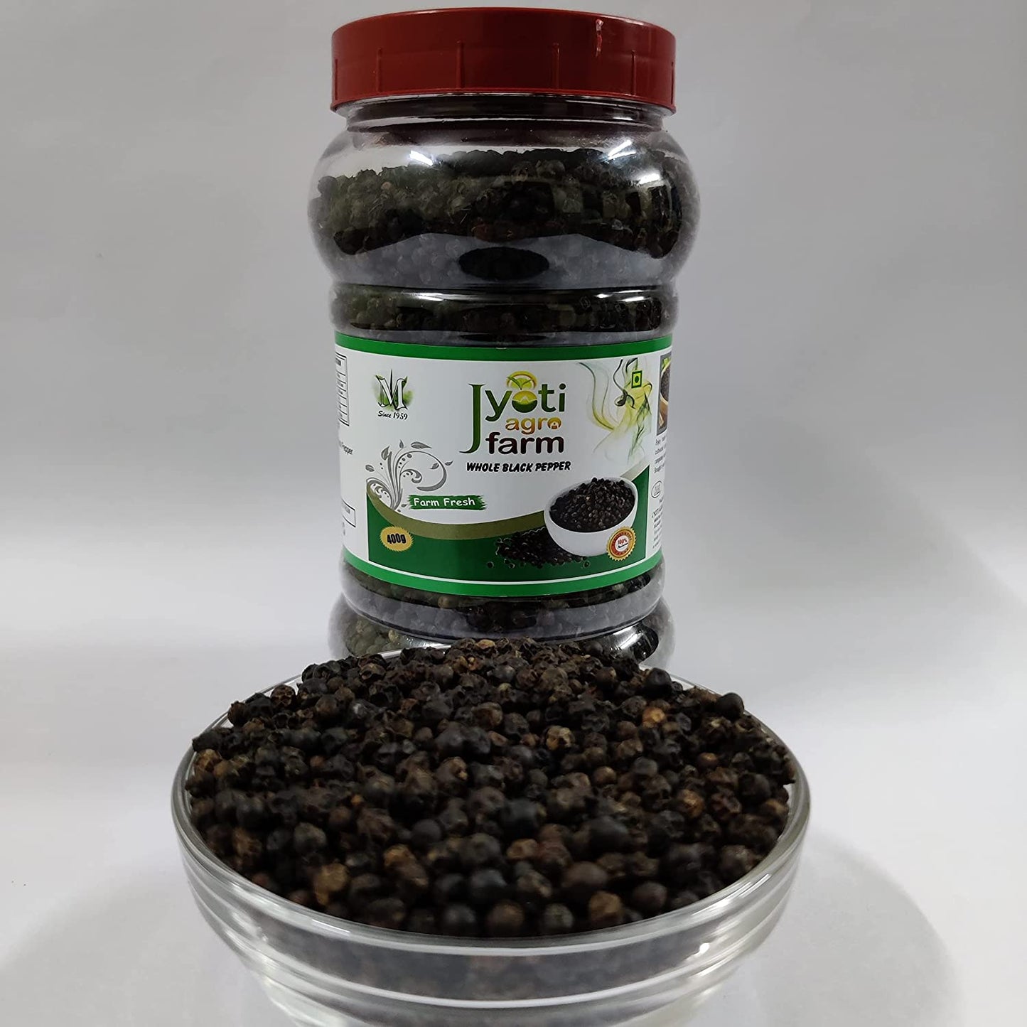 Black Pepper (Kali mirch) Whole | Jyoti Agro Farm| From the foothills of Darjeeling | 400g