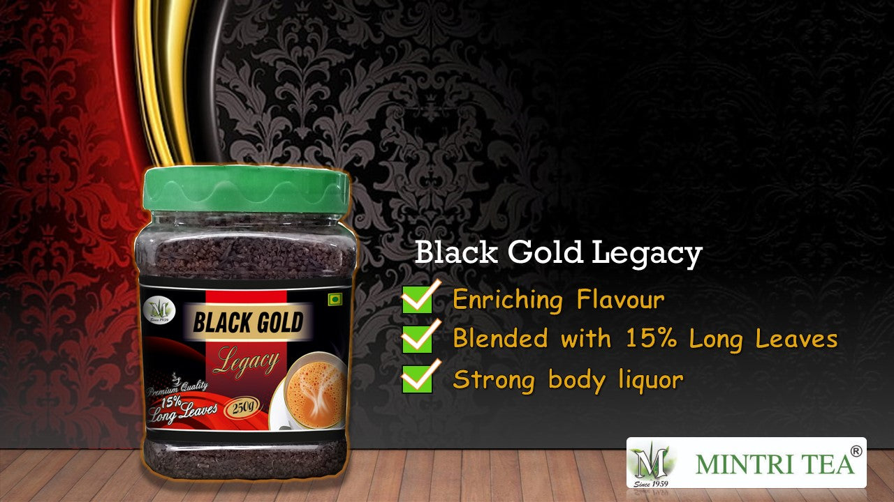 Black Gold Legacy | Premium CTC Tea with guaranteed 15% long leaves | 250gms pack